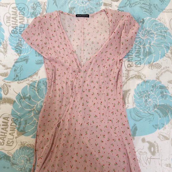 Brandy Melville Pink Floral Robbie Dress - Picture 2 of 7